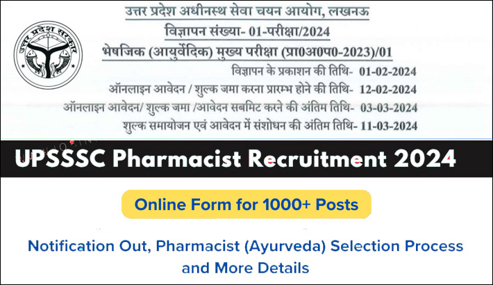 UPSSSC Pharmacist Recruitment 2024